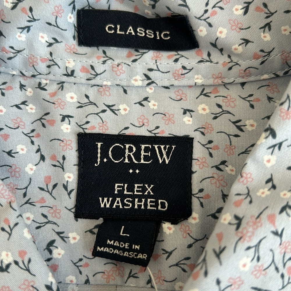 NWT J.Crew Flex Washed Floral Casual Button Down Shirt Men's Large - Picture 5 of 6